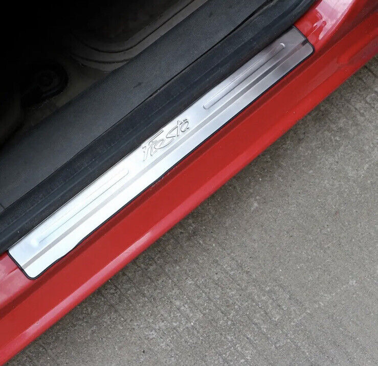 Ford Fiesta Stainless Steel Door Sill Protector Strips Scuff Plates Fiesta MK7