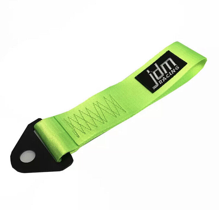 JDM Racing Tow Strap 28cm Green Nylon With Fixing Bolt JDM Style Tow Rope 2T