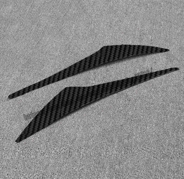 2pcs Carbon Fibre Effect Vinyl Headlight Eyelid Brows For Ford Focus MK3.5