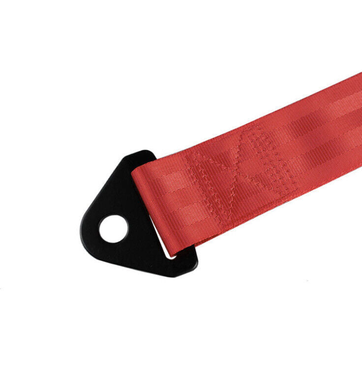 OMP Racing Tow Strap 28cm Red Nylon With Fixing Bolt JDM Style Tow Rope 2T