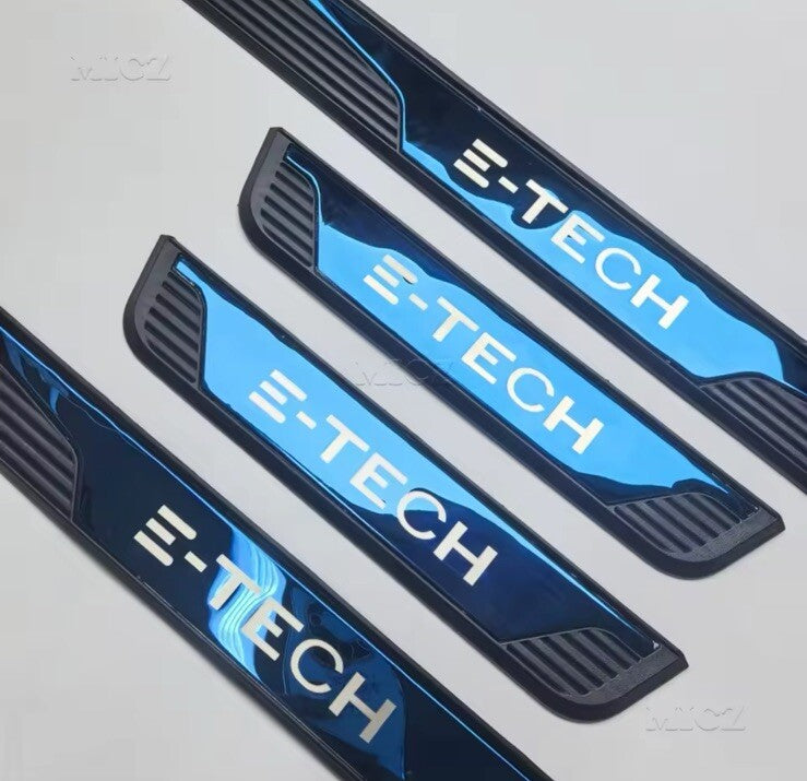 Renault E-Tech 2019-2024 ABS + Blue Stainless Steel Door Sill Protectors 4pcs