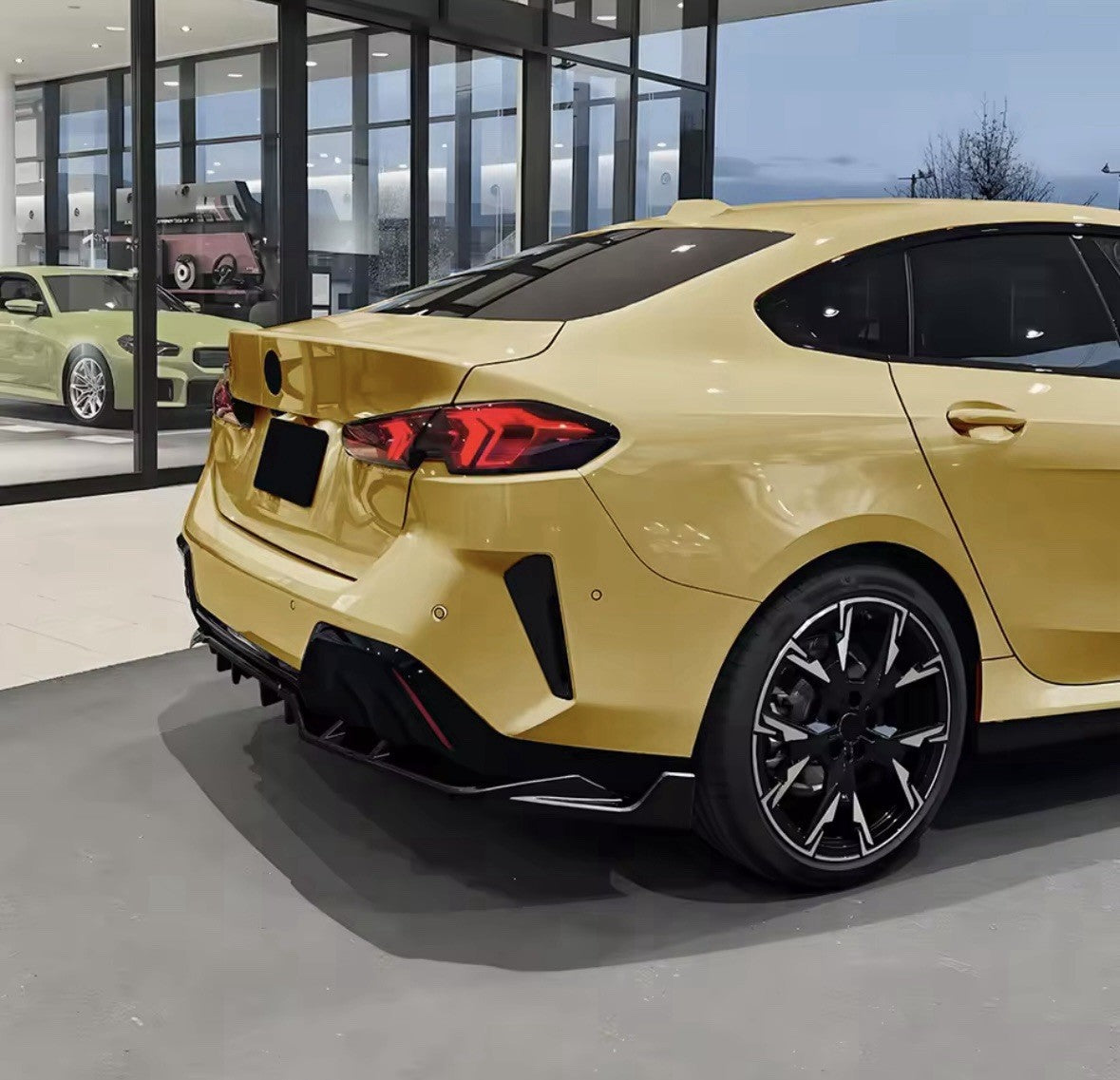 BMW 2 Series F74 2024+ M Sport Gloss Black Rear Bumper Diffuser With Blades