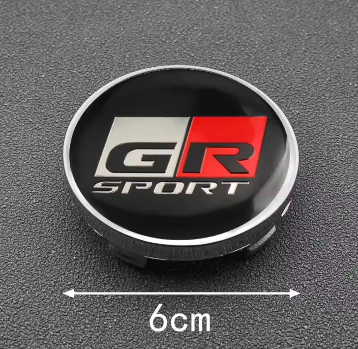 Toyota GR Sport 60mm Wheel Centre Caps 4pcs Hub Caps Black Red Silver