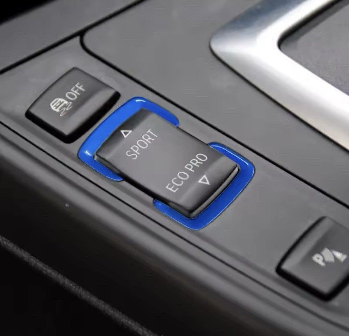 BMW 1 2 3 4 Series Blue Sport Eco Drive Mode Button Trim Surround Replacement
