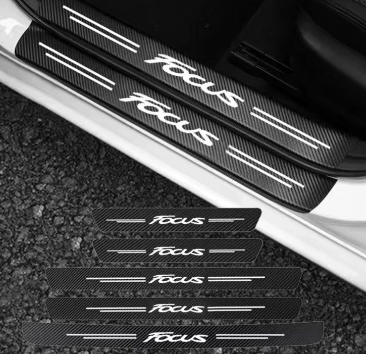 Ford Focus Carbon Fibre Effect Adhesive Door Sills & Boot Sill 5pcs Kit