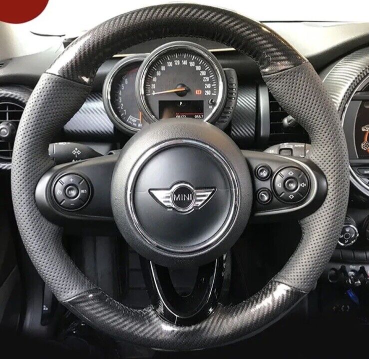 Mini JCW Clubman JCW Carbon, Perforated Leather Steering Wheel Cover Self Stitch