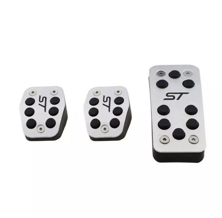 Metal Sport Pedal Covers For Ford Focus Kuga Escape ST Manual Gas Brake Clutch