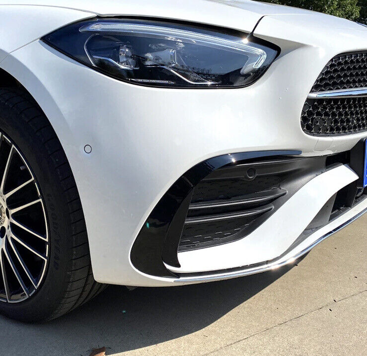 Gloss Black Front Bumper Side Canards For Mercedes Benz C Class W206 2pcs