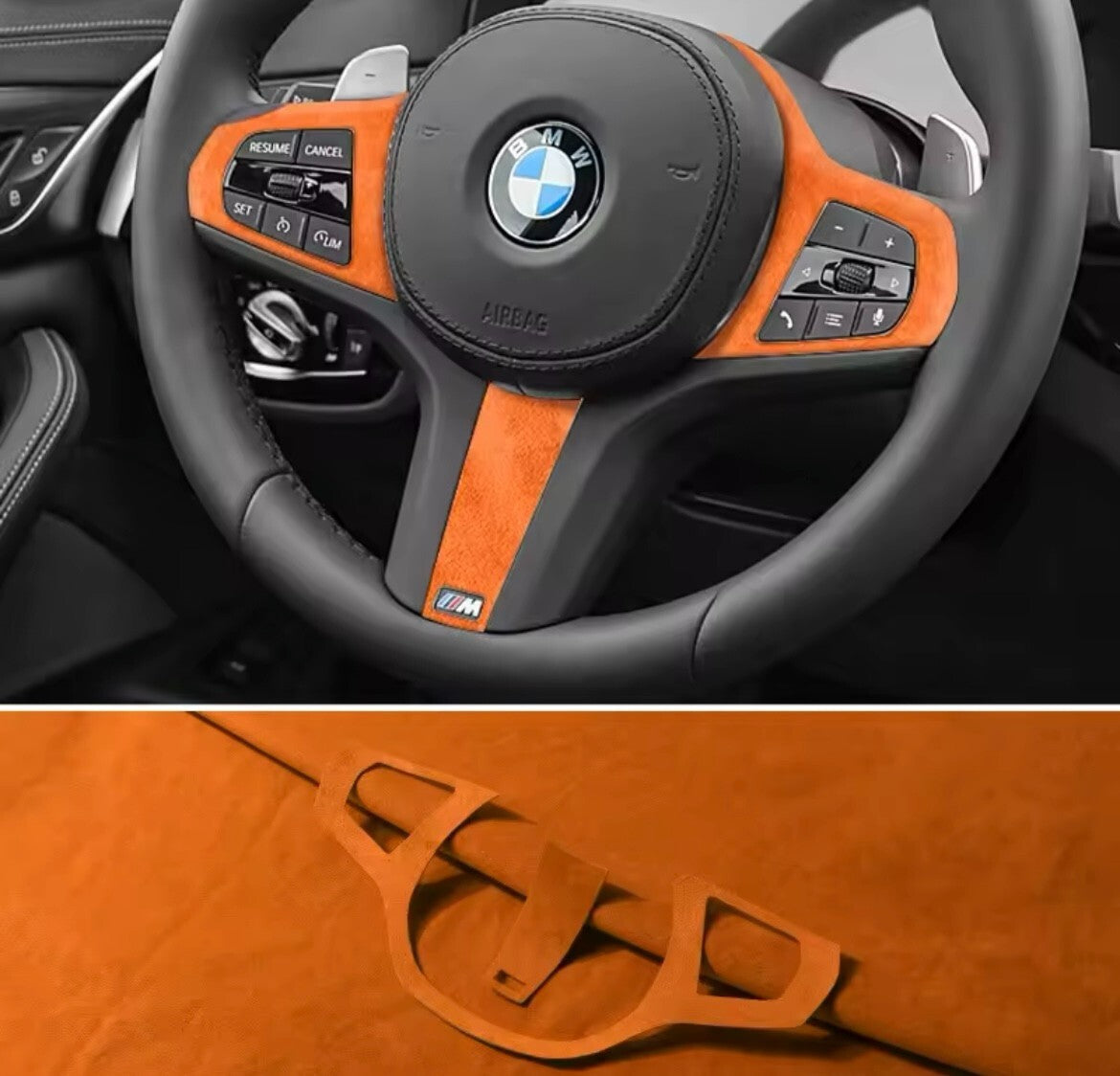 BMW F40 G30 G28 G20 G21 G11 G12 Z4 G32 Alcantara Steering Wheel Trim Pick Colour