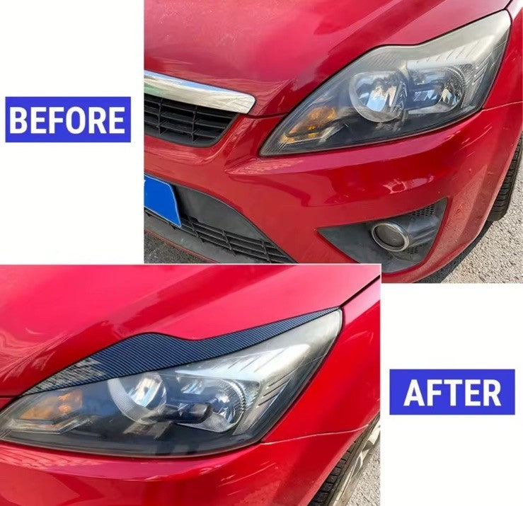 Ford Focus MK2 MK2.5 2008-2011 Carbon Fibre Effect Headlight Eyelid Eyebrows