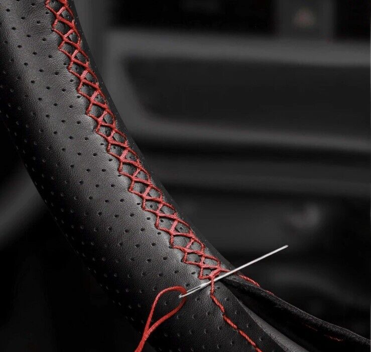 Leather Steering Wheel Cover Self Stitch For Land Rover Discovery Sport 2015-18