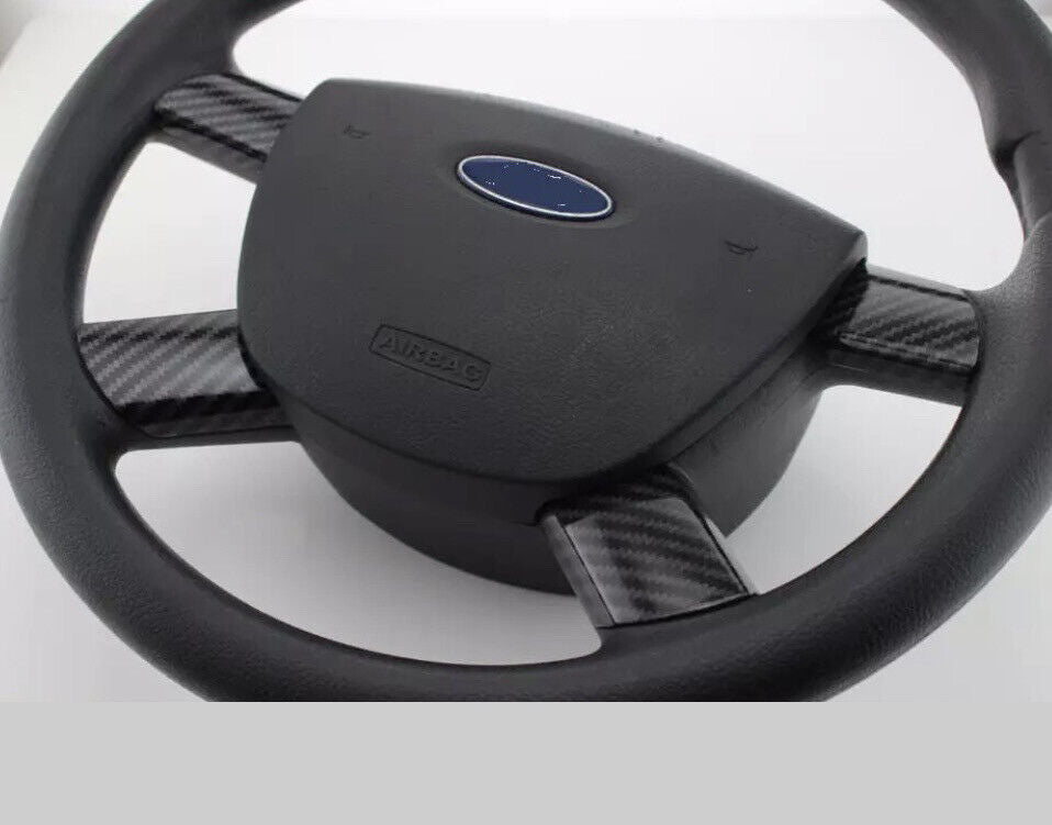 Ford Focus MK2 2005-2011 Carbon Fibre Effect Steering Wheel Trim Covers