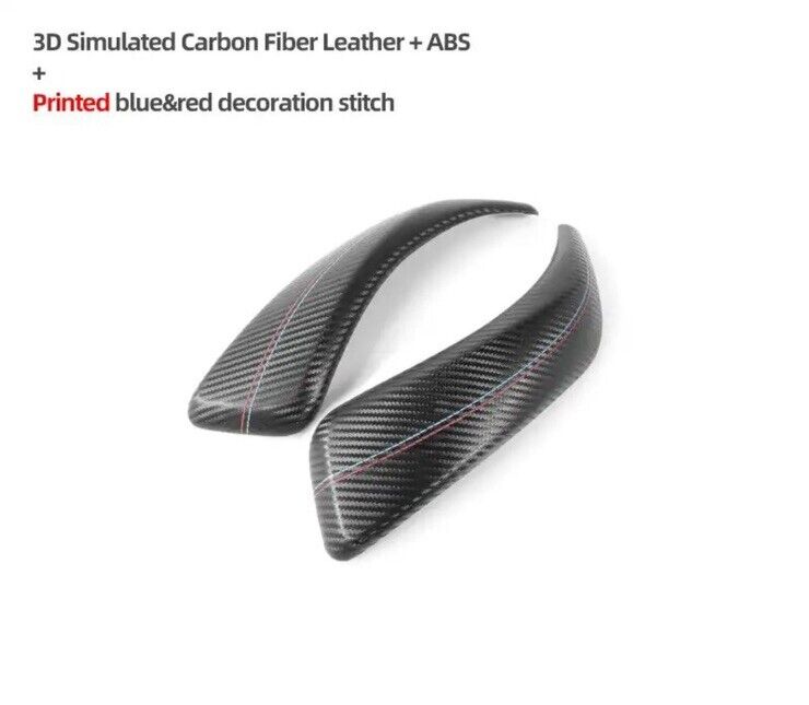 BMW 1 2 Series Carbon Fibre Effect Interior Door Grab Handle Trim Covers 2pcs