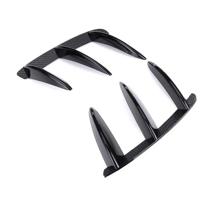 Mercedes A Class 2013-2018 Rear Bumper Grille Vent Canards Fins Gloss Black