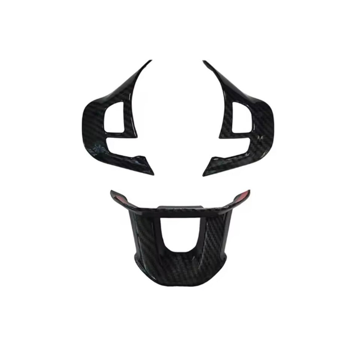 Peugeot 208 T9 2008 Carbon Fibre Effect Steering Wheel Trim Cover 3pcs