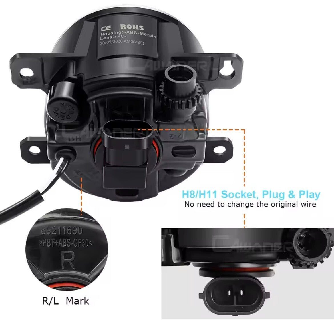 Vuaxhall Corsa VXR 2007-2014 Red Daytime Running Halo Lights Front Fog Angel H11
