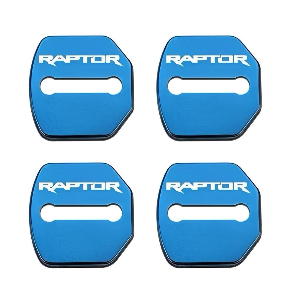 Ford Ranger Raptor Blue Stainless Steel Door Lock Covers Catch Accessories 4pcs