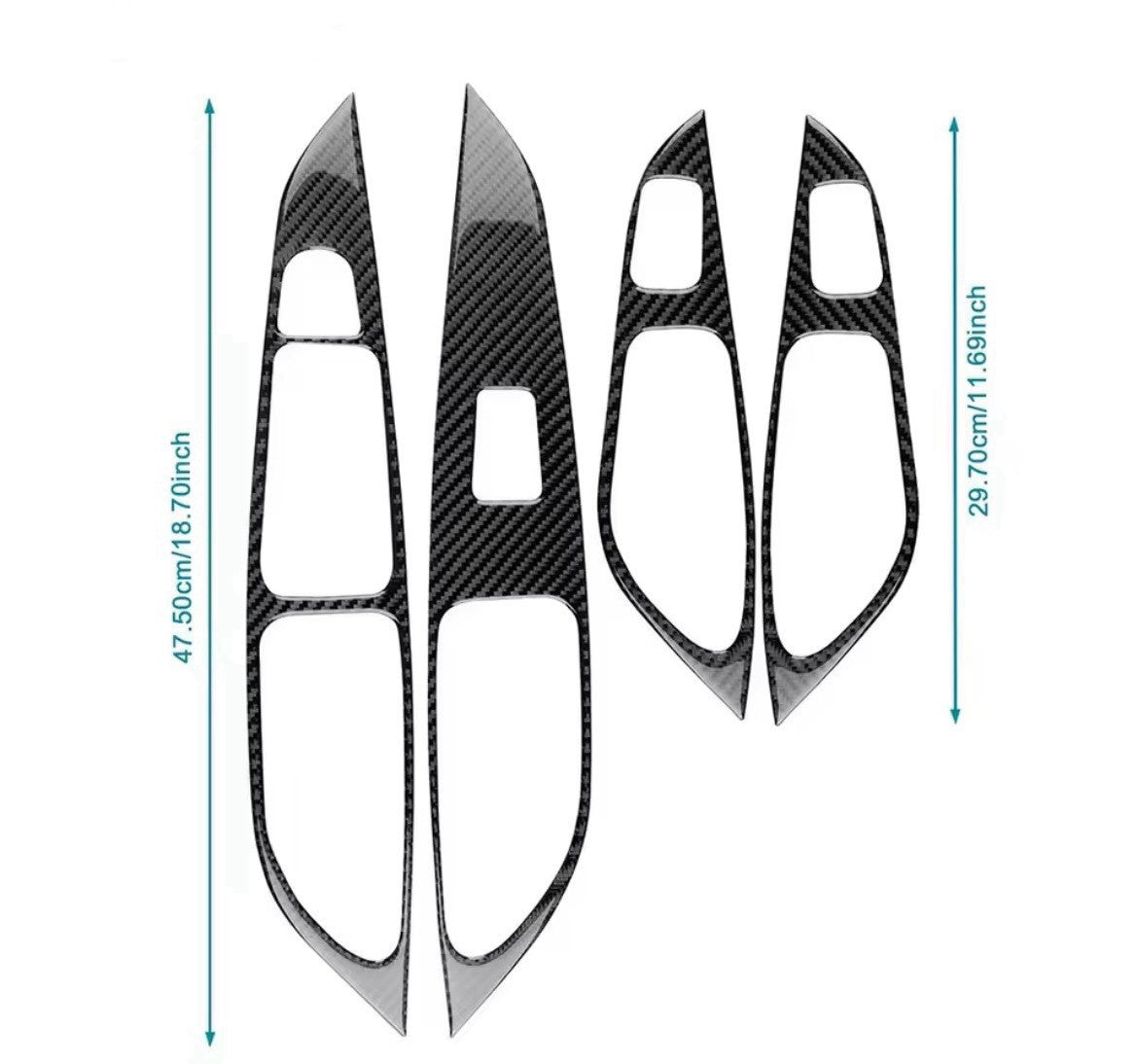 Seat Leon MK3 2013-2020 Carbon Fibre Door Control Panel Trim Covers Window Contr
