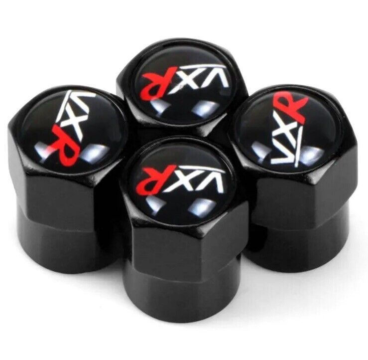 4pcs Black Metal VXR Tyre Stem Valve Dust Caps For Vauxhall Astra Corsa VXR