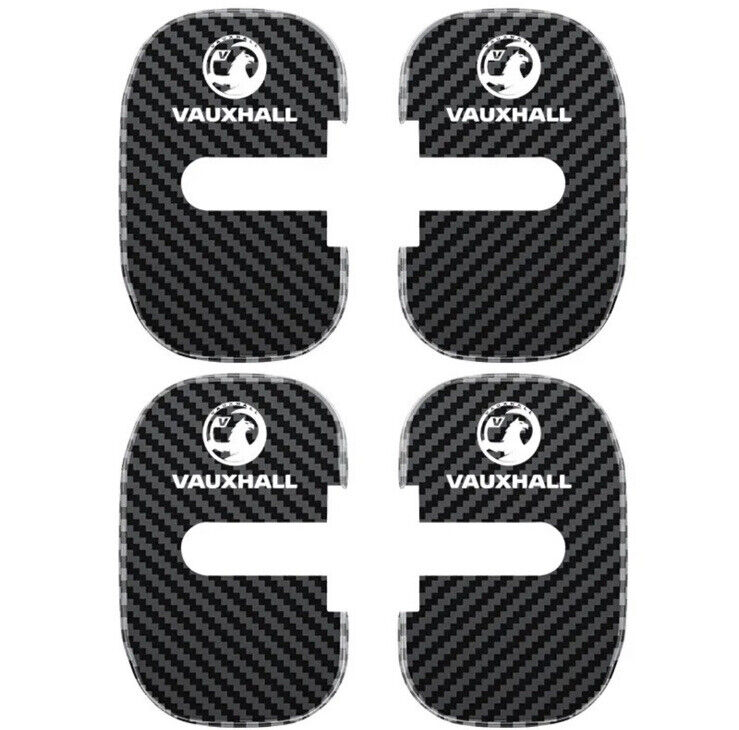 Vauxhall Astra Corsa Insignia Carbon Fibre Door Lock Catch Protector Covers 4pcs