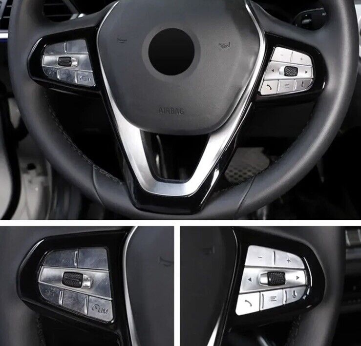 BMW 3 Series G20 2020 Gloss Black Steering Wheel Trim Cover Overlay