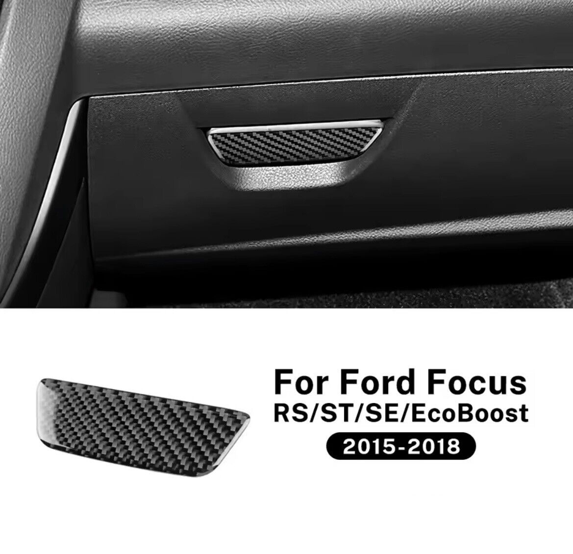 Ford Focus MK3.5 2015-2018 Carbon Fibre Interior Glovebox Handle Cover Trim