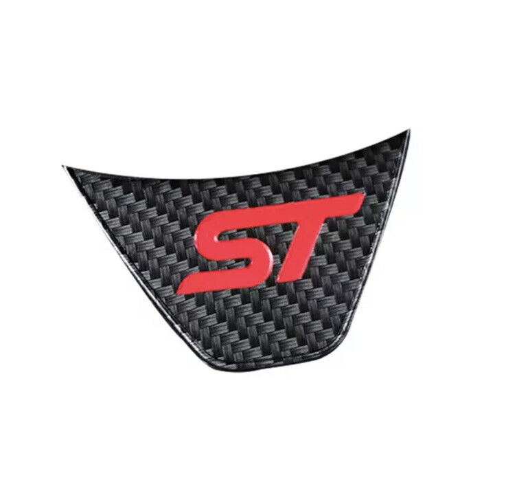Ford Fiesta ST MK7 MK7.5 Carbon Fibre Effect Steering Wheel Badge Trim Red ST