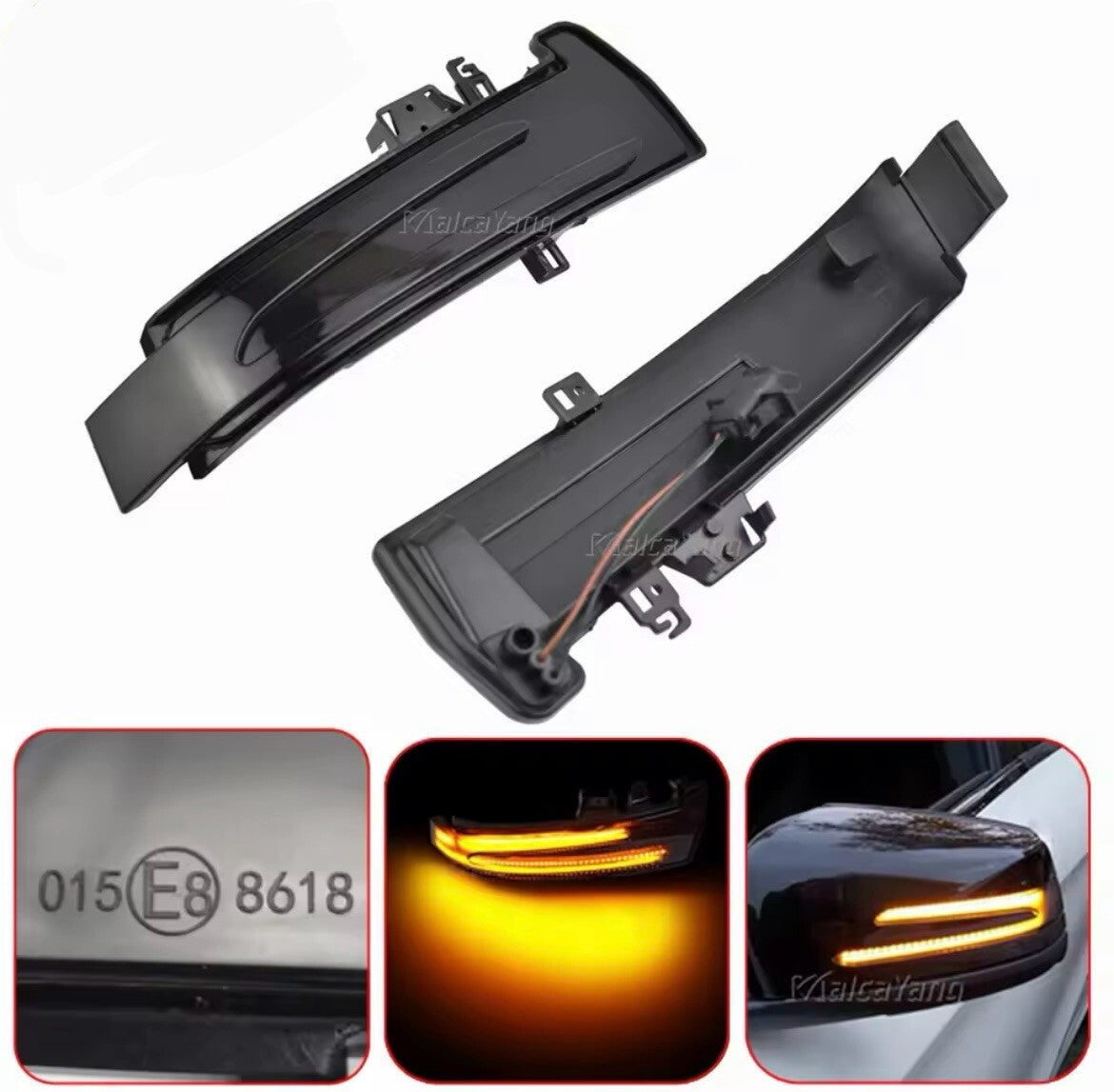 Mercedes A B C CLA E GLA Class Dynamic LED Sequential Mirror Indicators Smoked