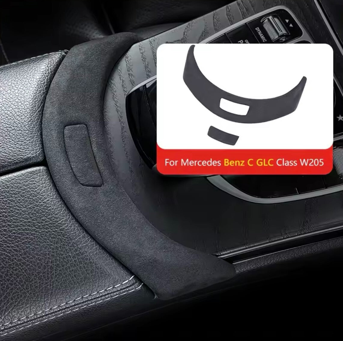 Mercedes C W205 GLC W253 X253 2015-2020 Centre Console Suede Armrest Button Trim