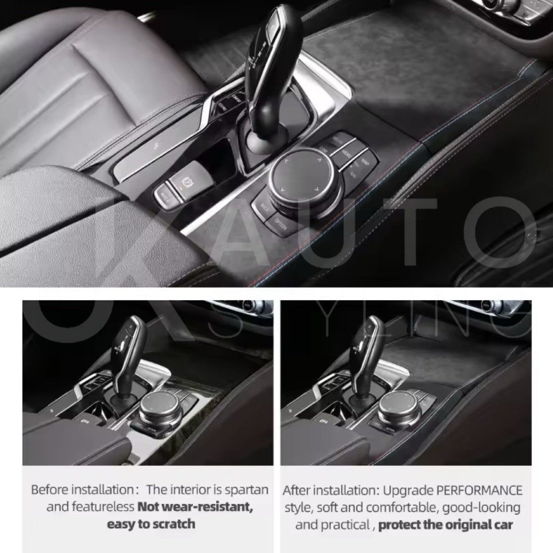 BMW 5 Series G30 G38 2018-2023 Black Alcantara Centre Console Panel Gear Trim