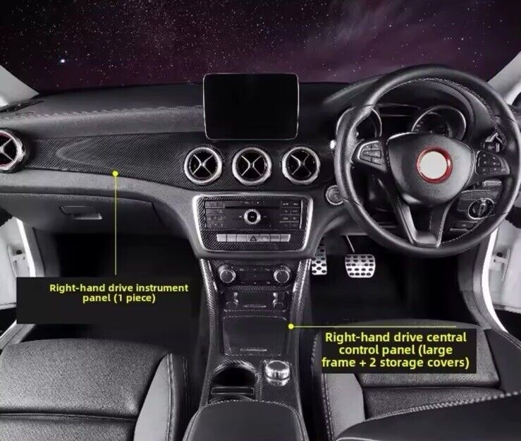 Mercedes CLA GLA W176 W117 X156 Carbon Fibre Effect Full Centre Console Trim Kit