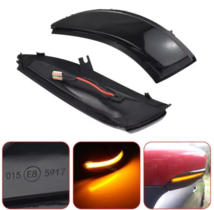 2pcs Renault Clio MK4 2012-2016 Dynamic LED Sequential Mirror Indicators Smoked