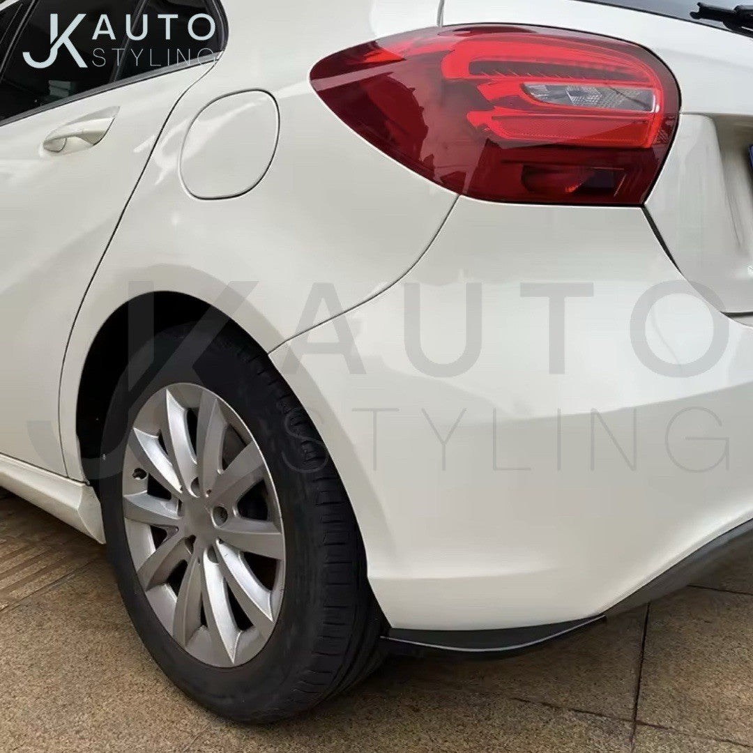 Mercedes A Class W176 Standard Rear Spats Rear Bumper Side Splitters Gloss Black