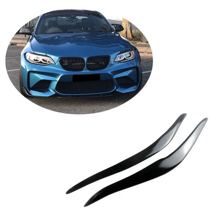 Gloss Black Headlight Eyelids For BMW 2 Series F22 F23 F87 Headlight Brows 2pcs