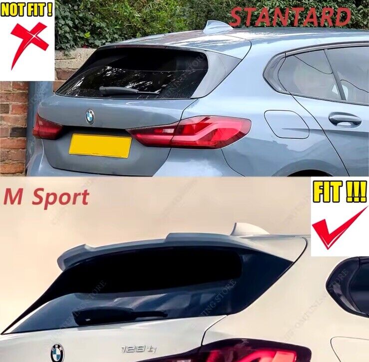 BMW 1 Series F40 2019-2024 M Sport Gloss Black Spoiler Extension Roof Wing Lip