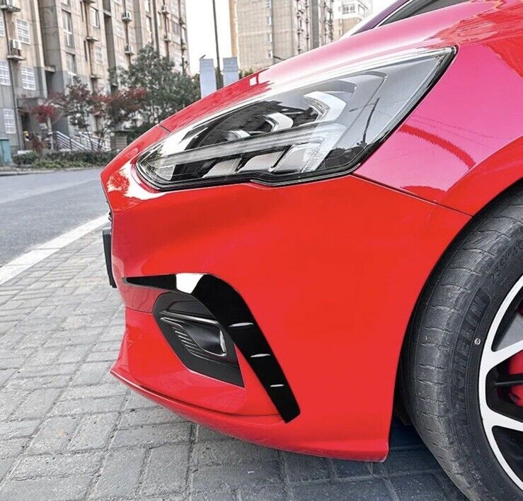 Ford Focus ST Line MK4 2019-2022 Gloss Black Front Bumper Canards 2pcs