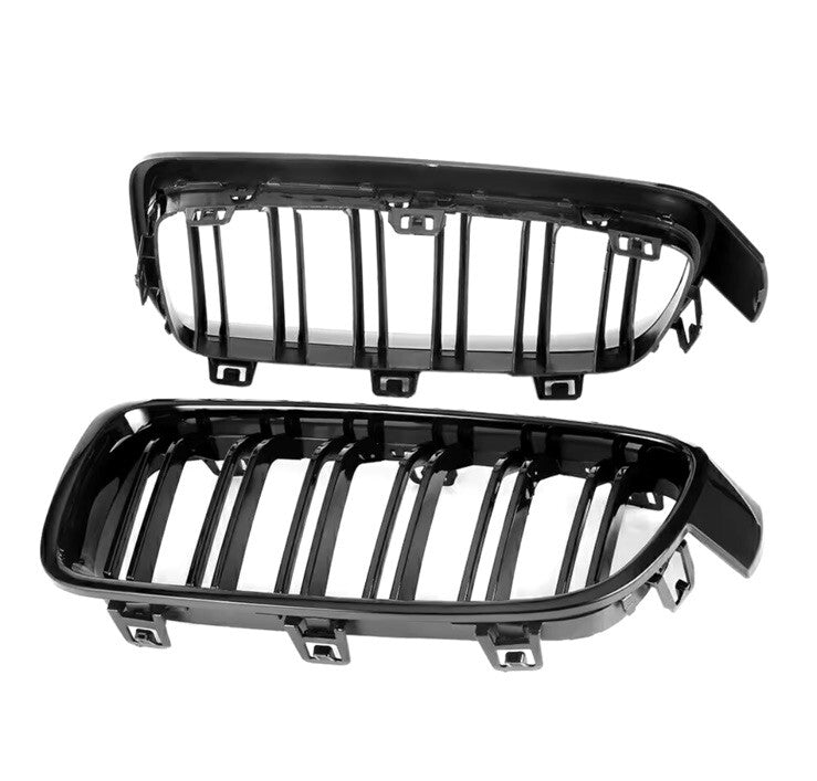 BMW 3 Series F30 F31 F35 M3 Style Gloss Black Double Slat Kidney Grilles