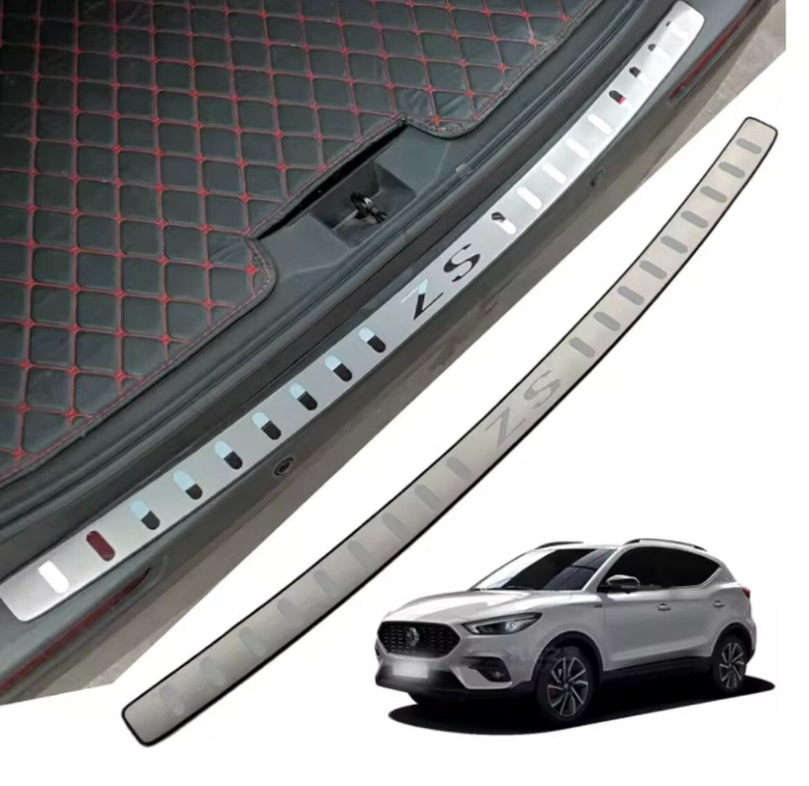 MG ZS 2017+ Stainless Steel Boot Sill Overlay Strip Boot Trunk Lip Protector