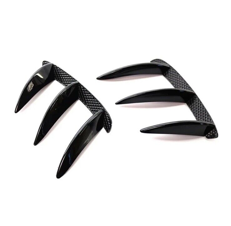 Mercedes A Class 2013-2018 Rear Bumper Grille Vent Canards Fins Gloss Black