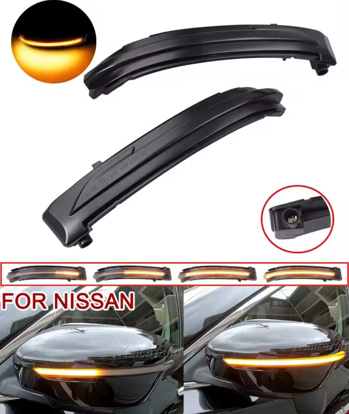 Nissan Juke 2015-2018 F15 Dynamic LED Sequential Mirror Indicators Smoked