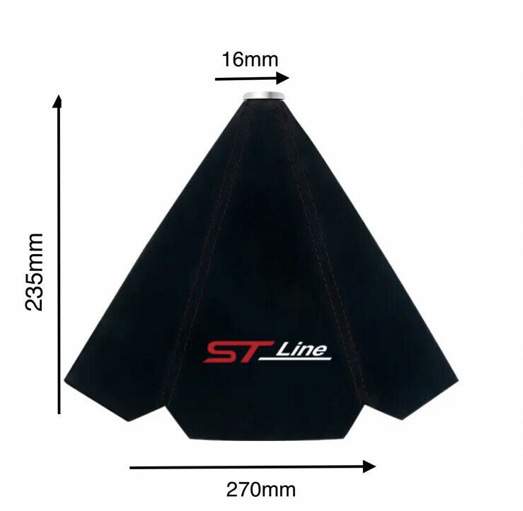 Ford ST Line Black Suede Gear Stick Collar With Black Stitching Fiesta Focus