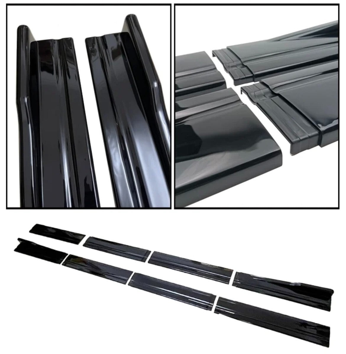 Mercedes C Class W205 2015+ 4 Door Gloss Black Side Skirts Extensions Universal