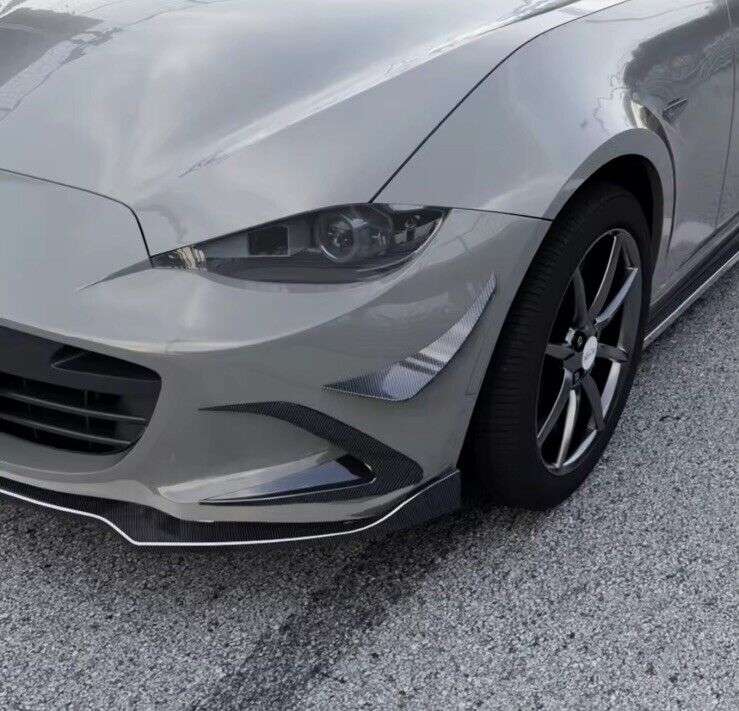 Mazda MX5 Miata ND 2016+ Carbon Fibre Front Bumper Side Canards Aero Blade Fins
