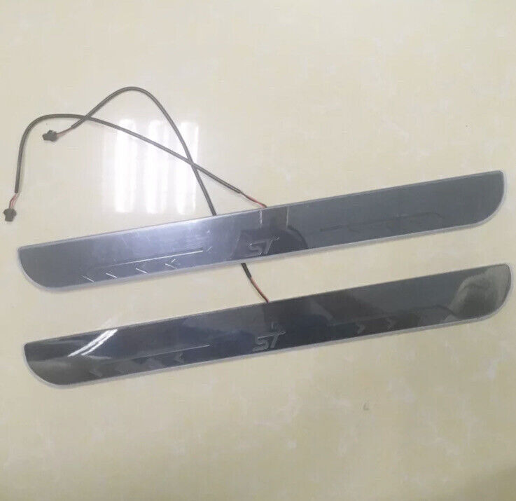 Ford ST Chrome LED Door Sill Protector Strips Scuff Plates Ford Fiesta Focus ST