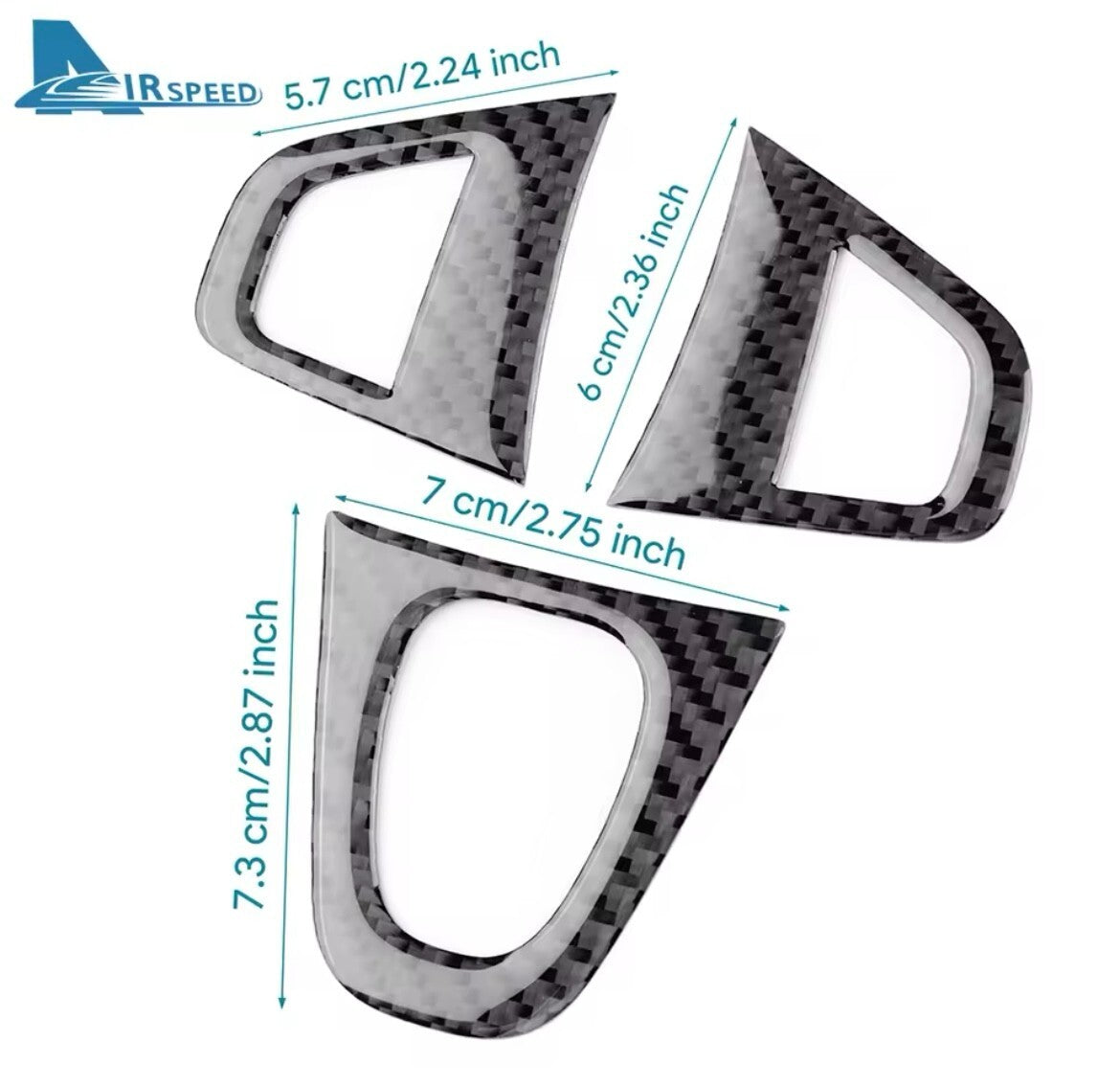 Renault Megane RS Fluence 2009-2014 Carbon Fibre Steering Wheel Trim Cover 3pcs