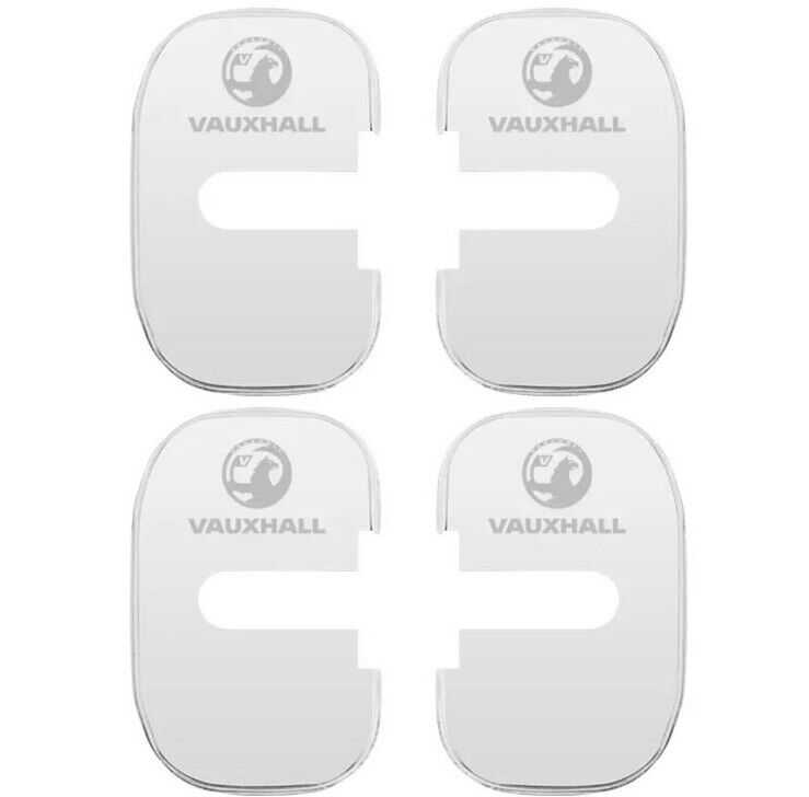 Vauxhall Astra Corsa Insignia Mokka Silver Door Lock Catch Protector Covers 4pcs