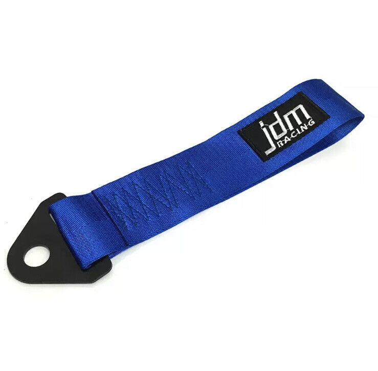 JDM Racing Tow Strap 28cm Blue Nylon With Fixing Bolt JDM Style Tow Rope 2T