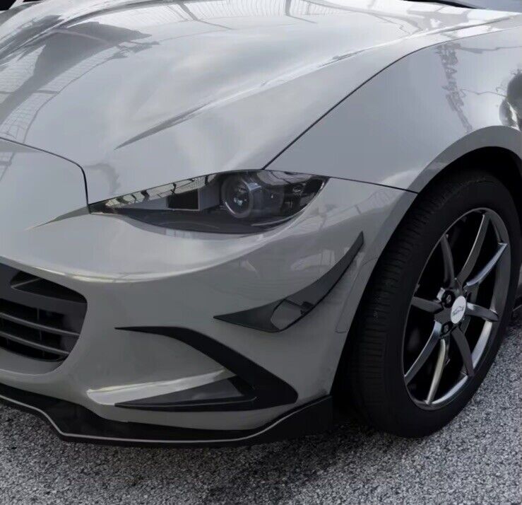 Mazda MX5 Miata ND 2016+ Gloss Black Front Bumper Side Canards Fog Grille Trims