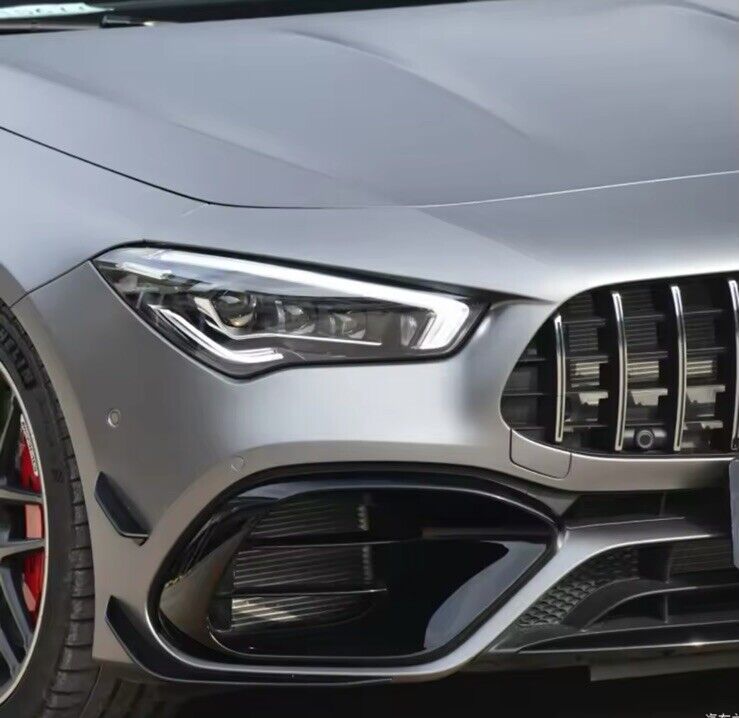 Gloss Black Front Bumper Canards For Mercedes CLA45 AMG C118 2020 2021 4pcs