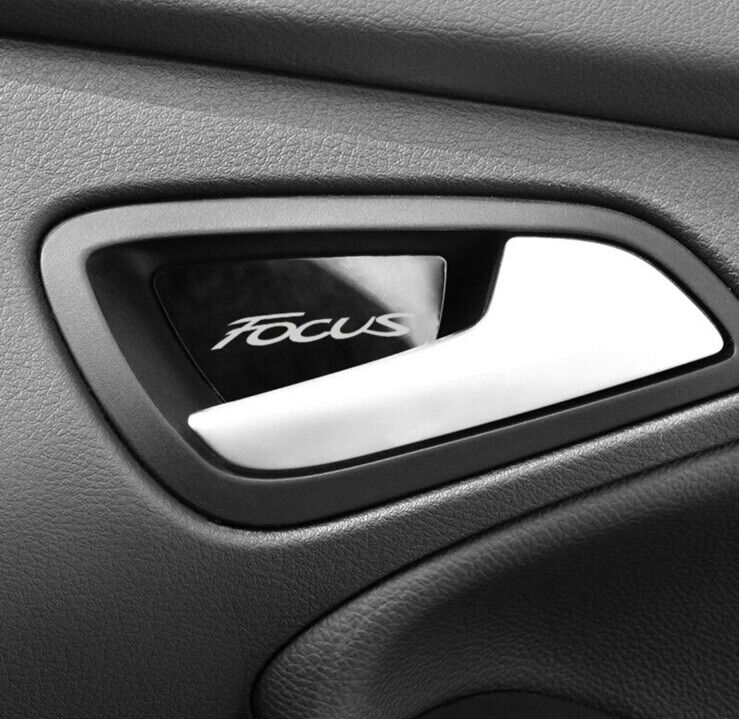Ford Focus MK3 2012-2018 Black Stainless Steel Interior Door Handle Inserts 4pcs